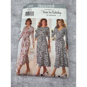 Butterick 3305 Womens Wrap Dress Pattern Size 14-16-18 Uncut